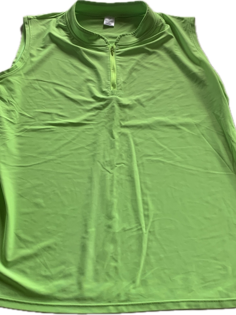 Skort Obsession Neon Green Sleeveless Golf Shirt 1/4 Zip Top Ladies XL
